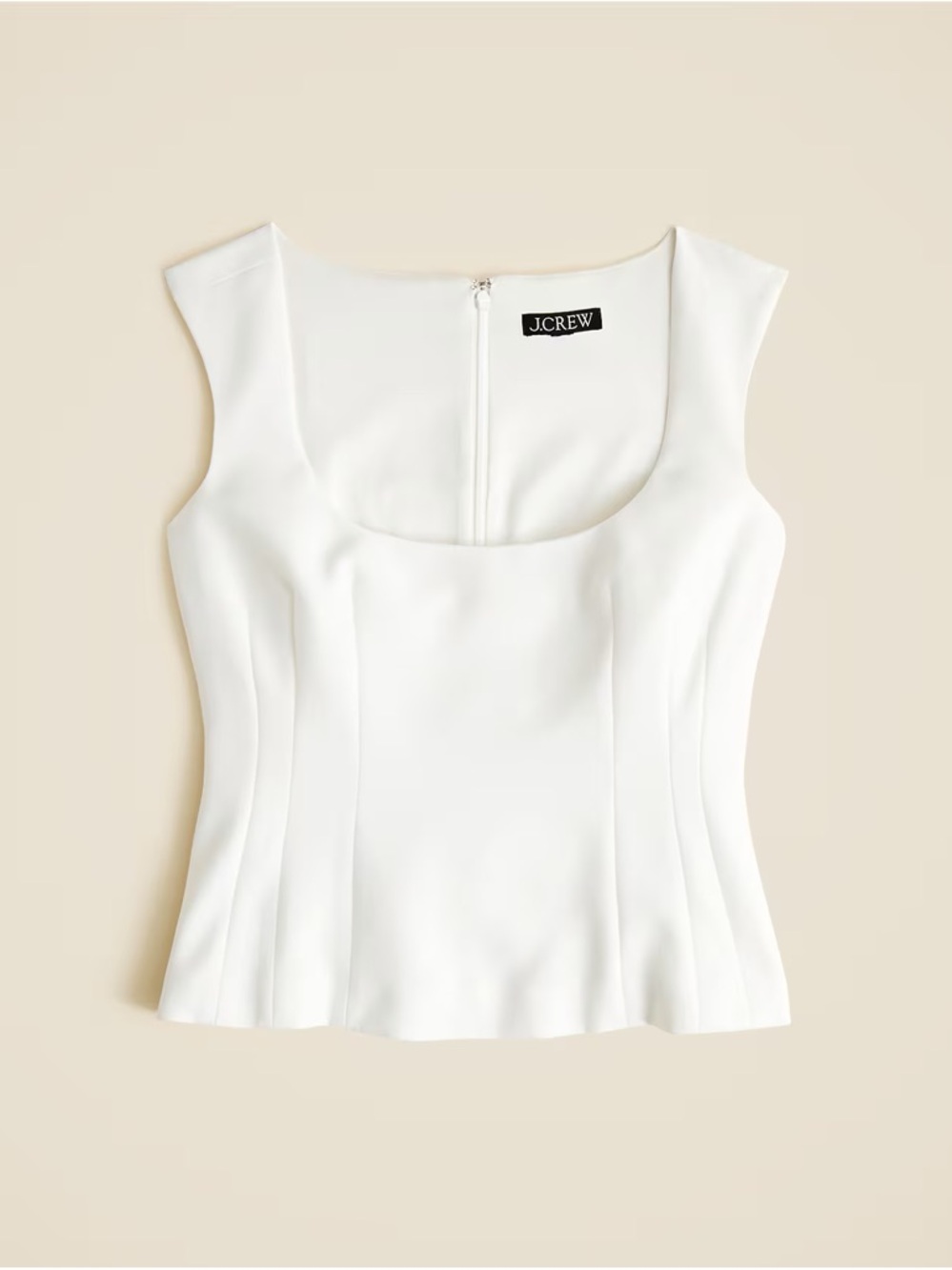 J. Crew Cream Square-Neck Sleeveless Shell Top NWT